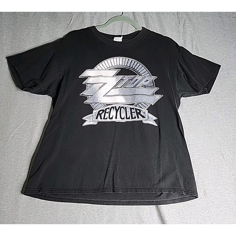 Vintage 1990 ZZ Top Recycler Tour T-Shirt Size XLarge Black Double Side Graphic